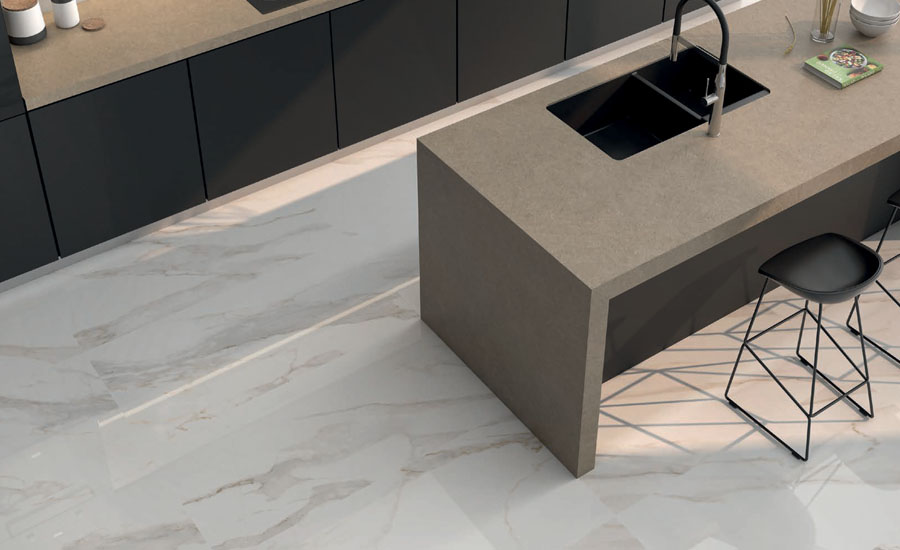 Tiles with stone effect
