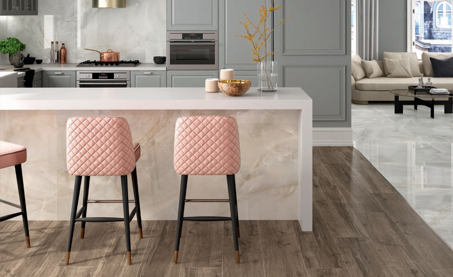 Tiles with wood effect