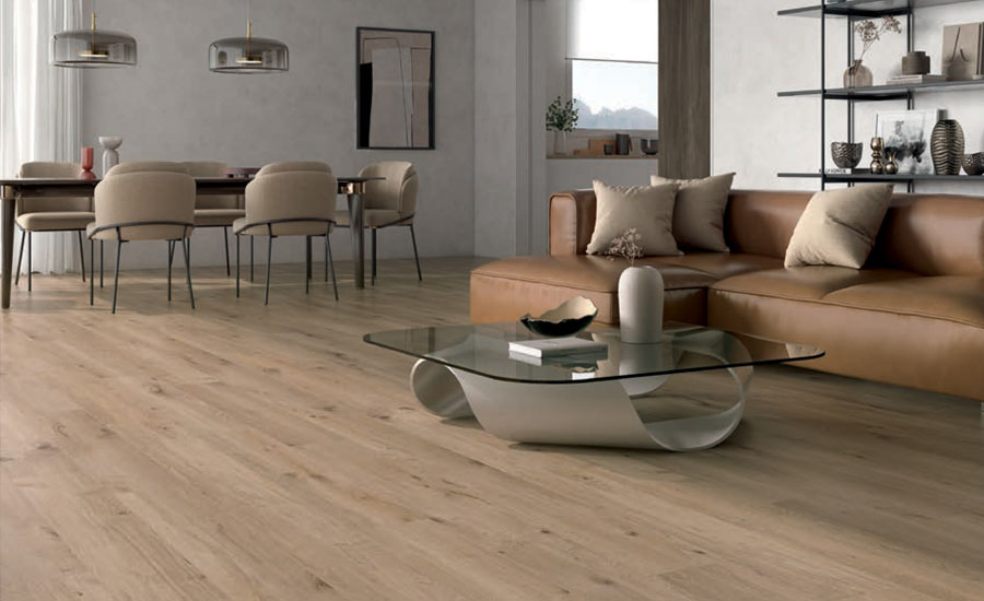 A living room in a residential complex