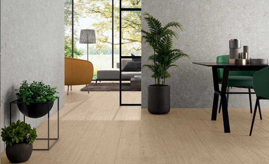 A living room with tiles by Ceramista